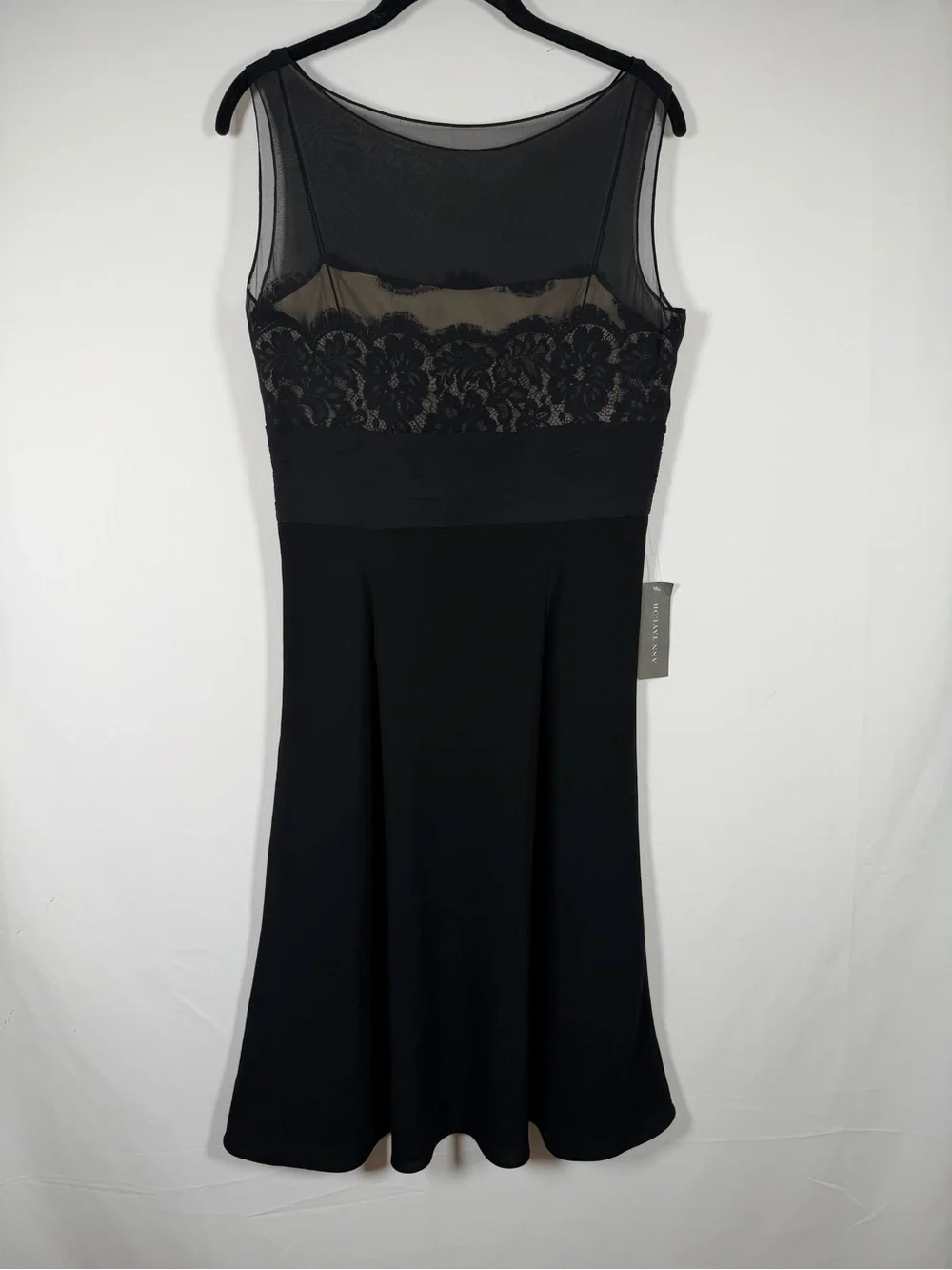 Ann Taylor Vintage Whimsigoth Fairy Black Lace Bodice Sheer Silk Yoke Dress